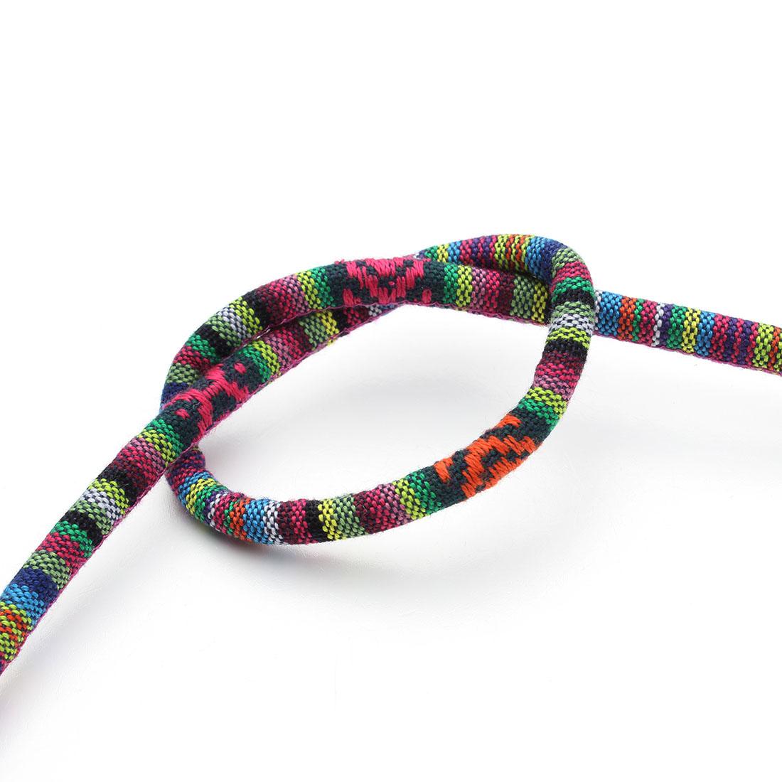 

6mm Round Cotton Cords Handmade Colorful Ethnic Style Jewelry Rope For Ornament Making DIY Crafts Bracelet Necklace Accessories 6mm X 1Meter