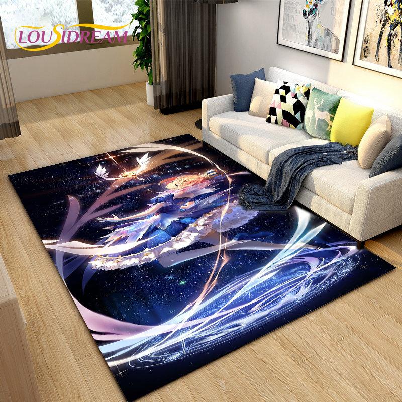Cute Cartoon Cardcaptor Sakura Area Rug,Carpet Rug for Living Room Bedroom Sofa Doormat Decoration, Kids Play Non-slip Floor Mat