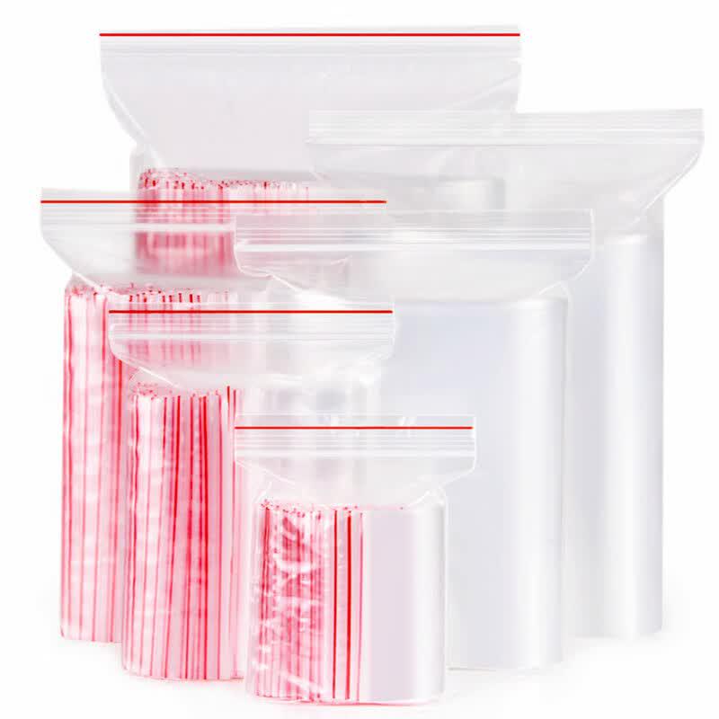 Thickened White-Edge Transparent Zipper Bags