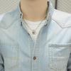 Men's Denim Long-Sleeve Shirt - Trendy Korean Style for Spring & Autumn