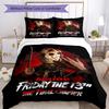 3pcs Custom Name Friday the 13th Bedding Set Duvet Cover Closure Includes 1 Duvet Cover & 2 Pillowcases, Soft and Comfortable for All Seasons.