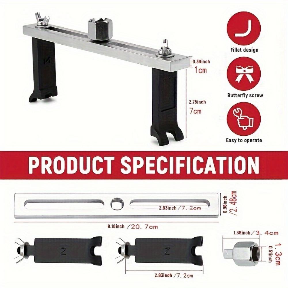 Universal Fuel Pump Lock Ring Tool - Adjustable Fuel Tank Lid Removal Wrench, Fuel Cap Spanner, 3/8" To 1/2" Compatibility, Fuel Pump Module Removal