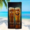 1 Stück Übergröße Mikrofaser Strandtuch Weich Leicht Schnelltrocknend Lustig Zwei Gläser Bierdruck Sandfrei für Reisen Picknick Camping B