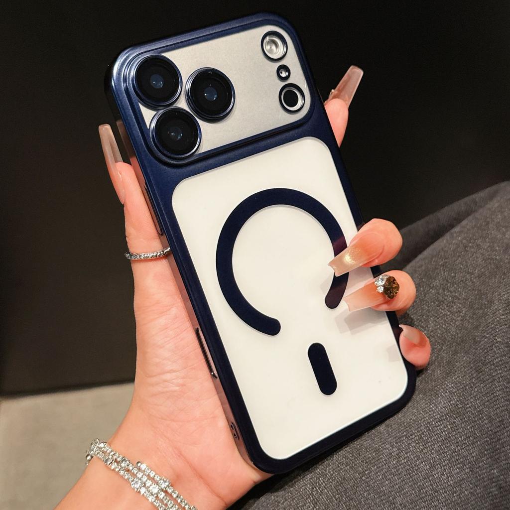 Matte matte electroplated magnetic mobile phone case is suitable for Apple 17PROMAX anti-drop all-inclusive 16/15 hard case 12/11.