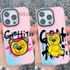 Aurora White Graffiti Bear iPhone Phone Case - 15 Pro/14/13/12/11XsMax/Xr/x