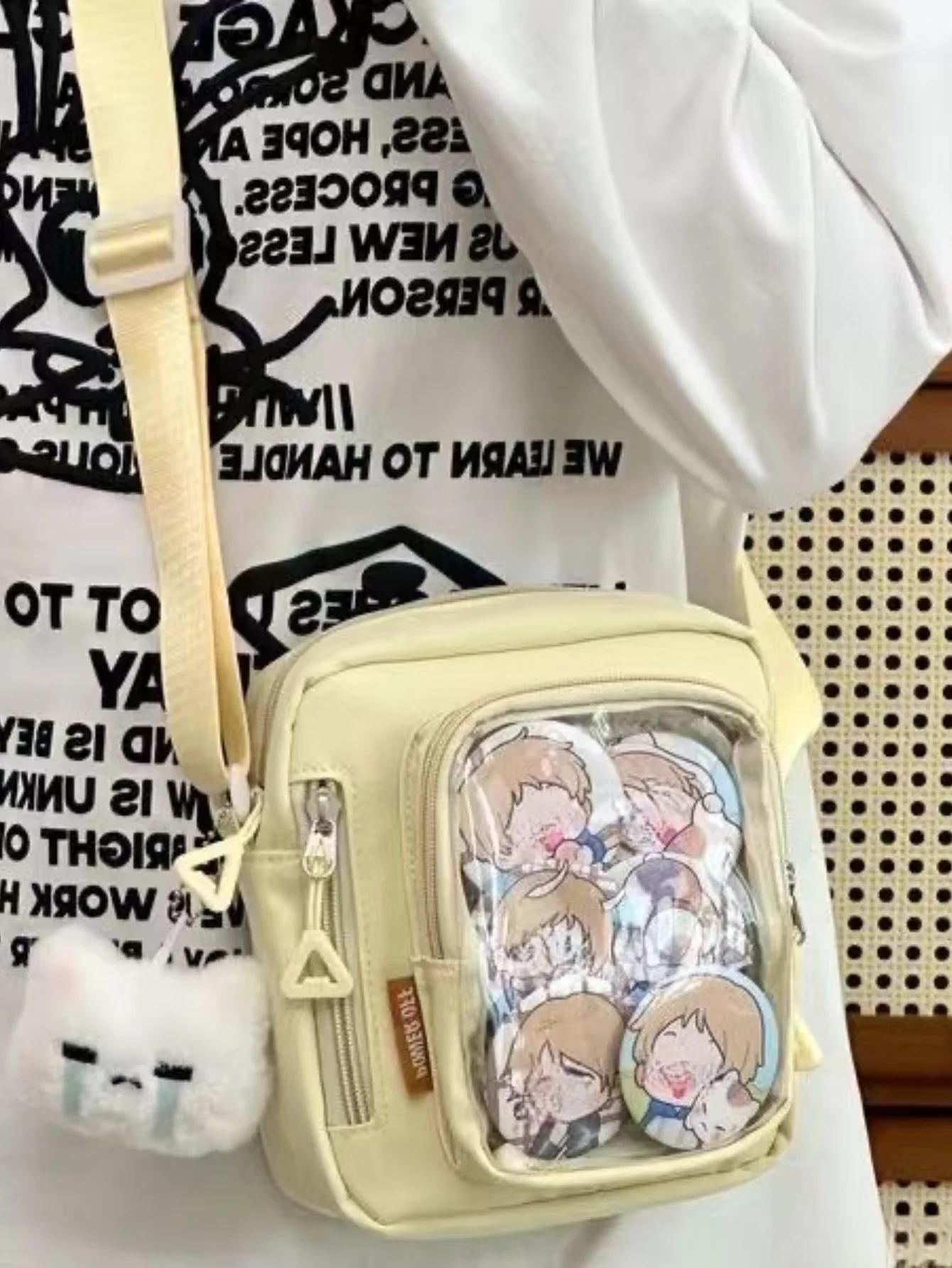 Market-4 Mini Itabag Dames Koreaanse Casual Crossbody Tassen Transparant Vak Kleine Schoudertas Portemonnees en Telefoon Ita Bag DIY Tas Only Bag NO Pendant gray