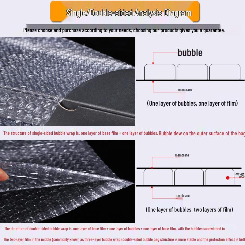Transparent Double Layer Shockproof Foam Bubble Bag