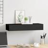 Vidaxl Wall Shelf With Drawer, Black, 60 X 23.5 X 10 Cm, Mdf