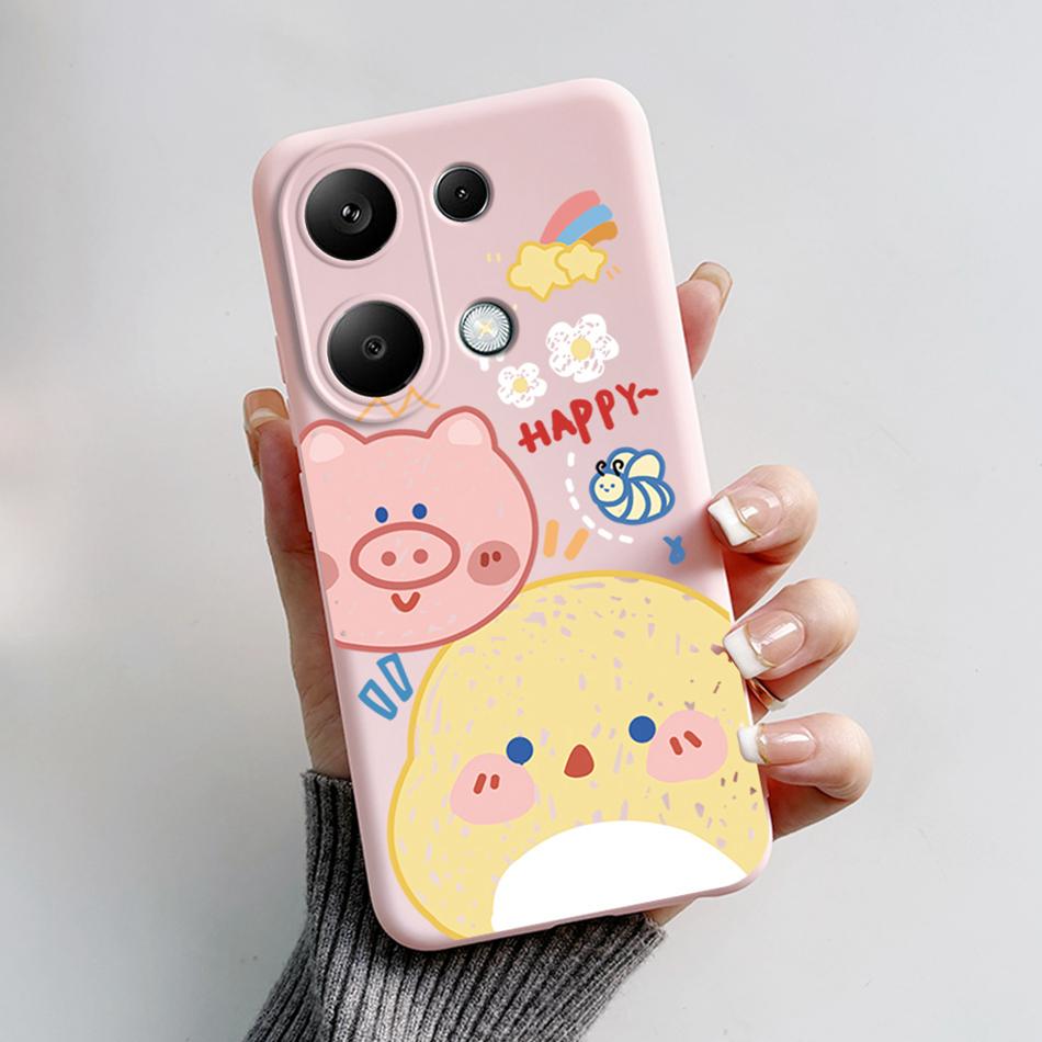 For Poco M6 Pro 4G Case Silicon Cover Soft Bumper for Xiaomi Poco M6 Pro M6Pro 4G Global Phone Cases M 6 Pro Cartoon TPU Shells