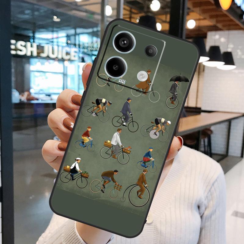 Ride Mountain Bike Bicycle Art Case For Xiaomi Redmi 13C 12C 9C 10C Redmi Note 13 Pro 9 10 11 12 Pro 9S 10S 11S 12S Cover