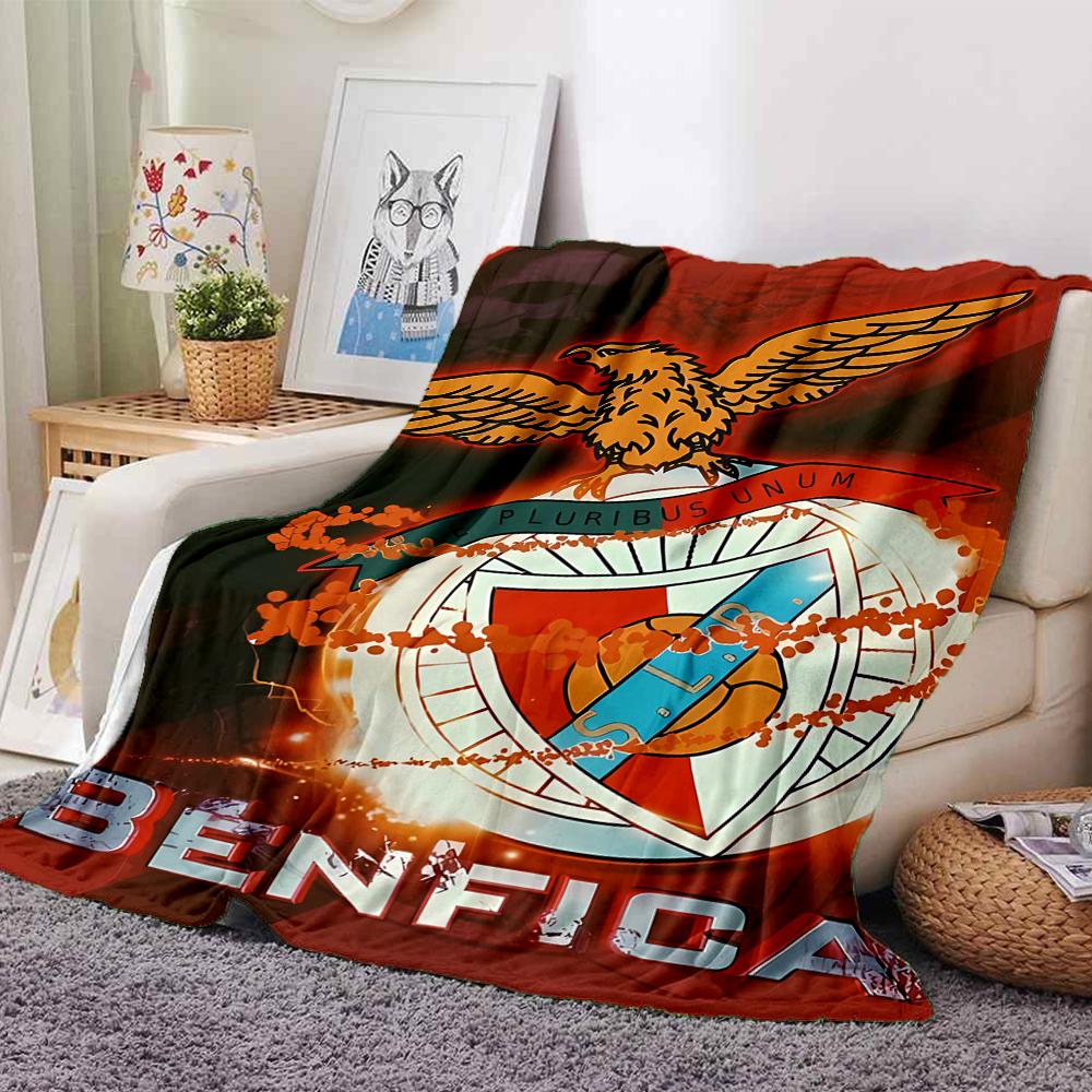 1Pc Benfica Football Crest Blanket For Couch Bed Plush Cozy Fuzzy Blanket Super Soft Warm Blankets For Fall And Winter 0918220