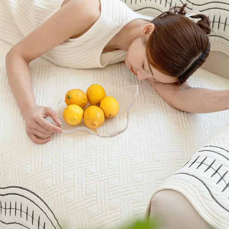 Sofa Cushion New Four-season Universal Non-slip High-end Sense Straight Row Leather Sofa Seat Cushion Cover Cloth Towel