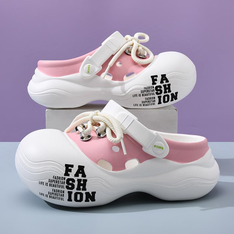 

Hole shoes women s slippers summer bag head shoelaces and outer wear girls beach shoes eva sandals 35-36