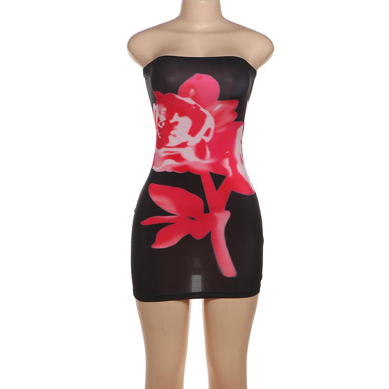 

Осенняя женская мода сексуальный цвет контрастный принт без рукавов лиф обтягивающий сексуальный сумка ягодицы платье S чёрный