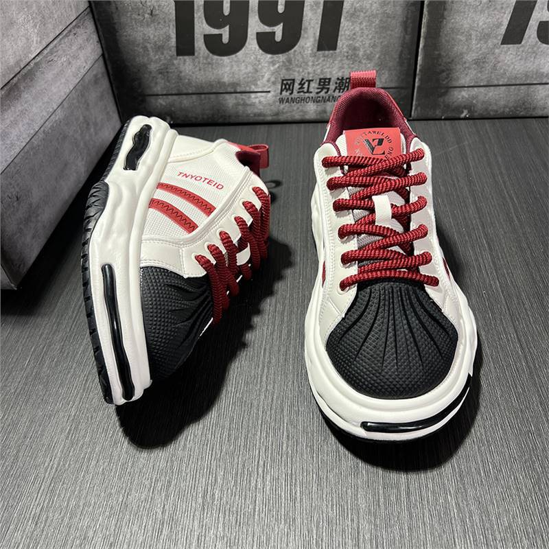 Spirit guy shell head spring new black and white high-end casual board shoes thick-soled dissolving trendy shoes 38