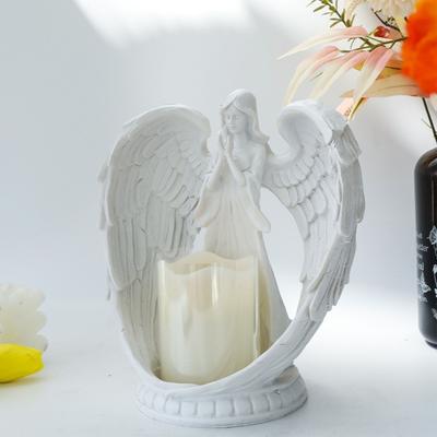 European Resin Angel Wings Figurine Candle Holder Romantic Candle Light for Home Party Restaurant Decoration Centerpiece