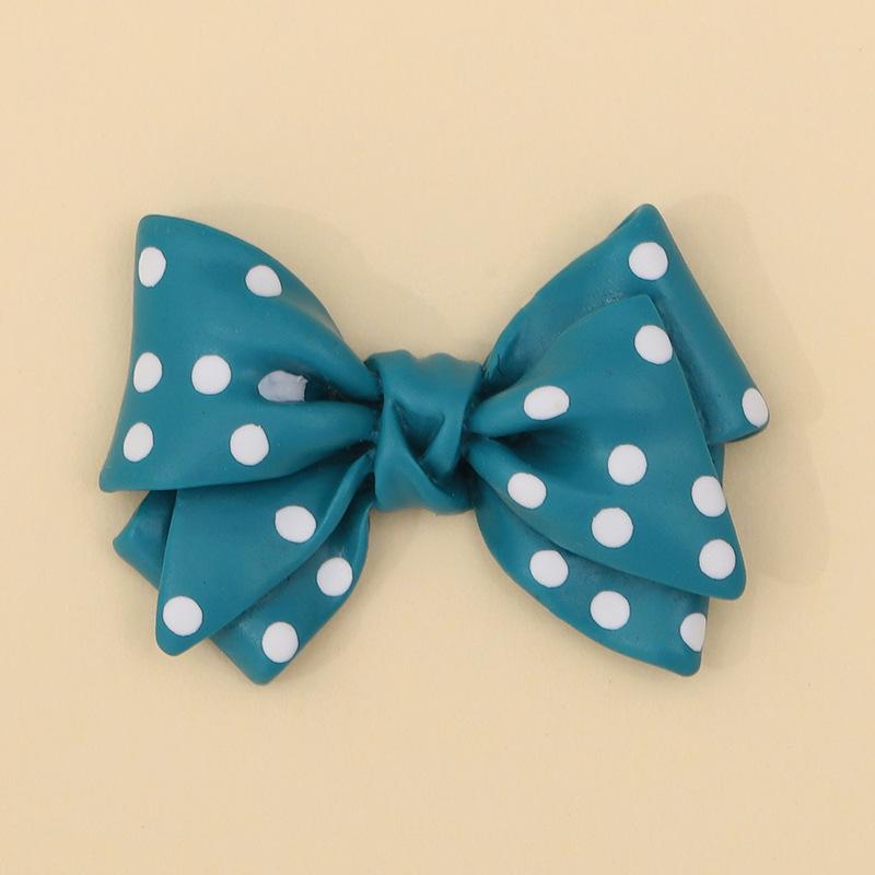 Korean Retro Polka Dot Bow Tie Resin Accessories for Phone Cases, Cups, and Headwear 28*20mm