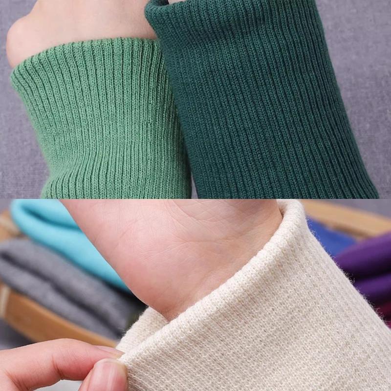 35x7cm Pure Cotton Ribbed Knitted Cuffs Fabric For Adult And Children's Sweaters Down Jackets Handmade DIY Leg Cuffs TJ21161