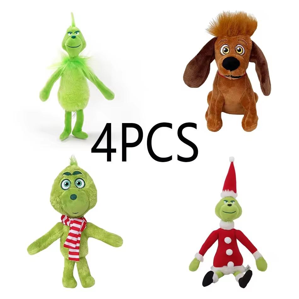 Green Christmas Plush Toy Soft Kawaii Stuffed Animal Doll Holiday Gift For Kids Boys Girls Party Favor Room Decor