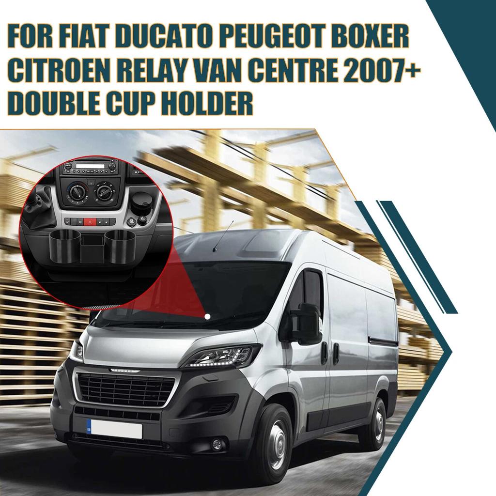 Portabicchieri Doppio per Console Centrale per Fiat Ducato Peugeot Boxer Citroen Relay Furgone Centro 2007 Scatola Portaoggetti