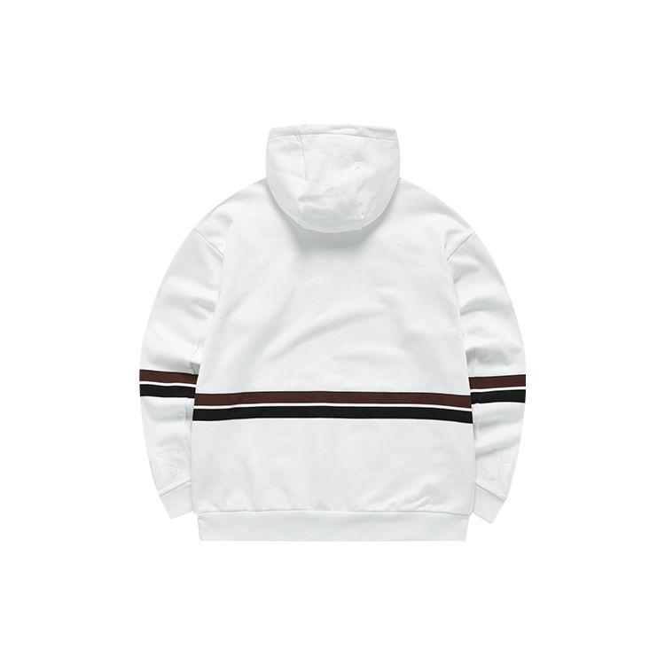 Fila Fusion Color Block Logo Sports Loose Hoodie Men hoodies White T11M145207F-WT