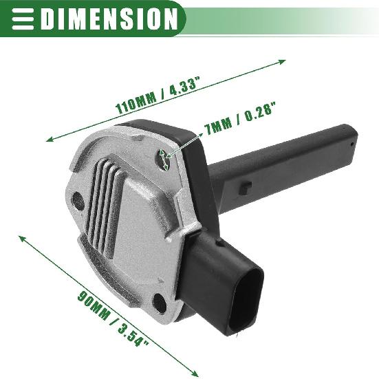 Motoforti Car Oil Level Sensor, Engine Oil Sending Unit, for BMW 323i 1999-2000, Metal Plastic, No.12617508003, Black Silver Tone