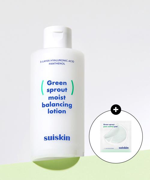 Suiskin Young Sprout Moisture Balancing Lotion 210ml + 10ea Toner Pads Gift