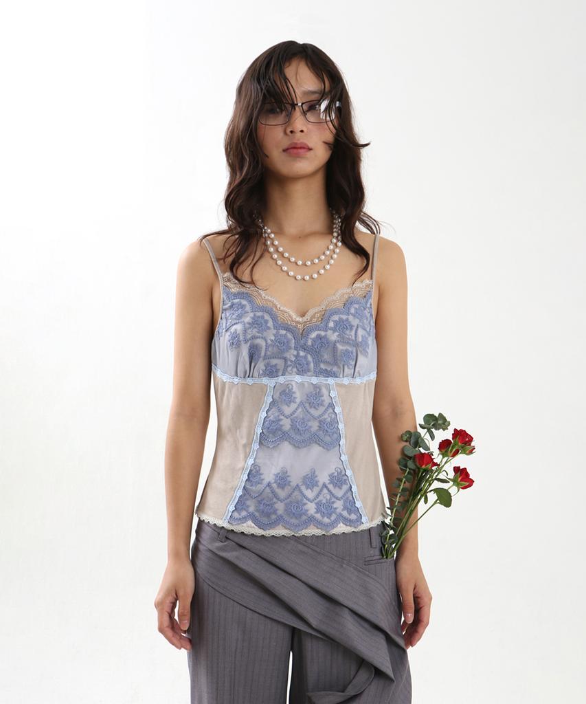 Nyuje Lace Camisole Top (Blue)