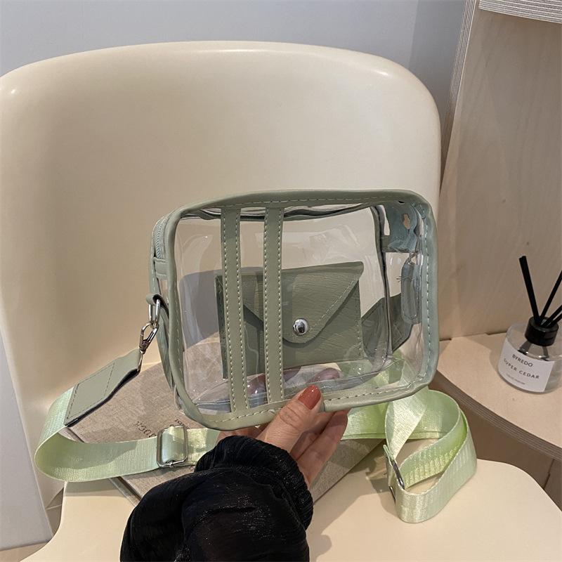 

Прозрачная и модная повседневная сумка в корейском стиле. Весенняя новинка. Модная сумка через плечо Ins. Популярна.