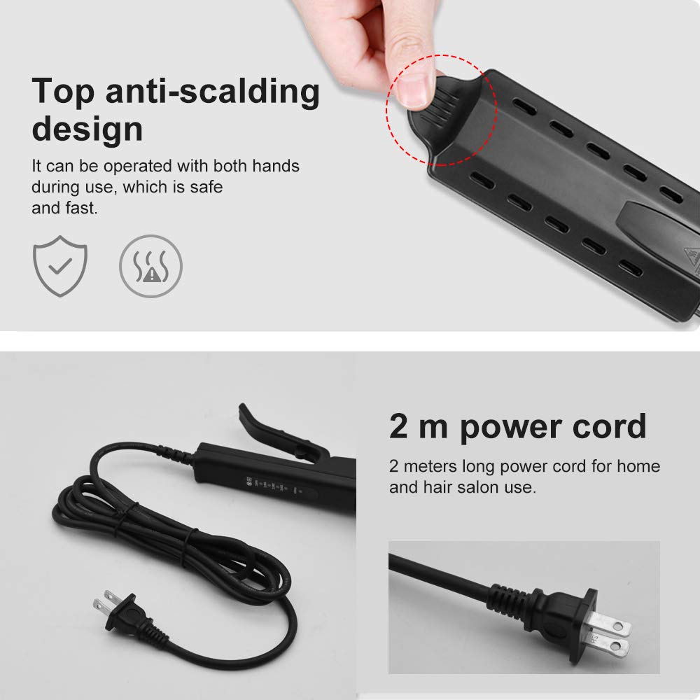 Hair Straightener Professional Glider Ceramic Tourmaline Ionic Flat Iron, Straightens & Curls with Four Adjustable Temperature,Hair Treatment Styling