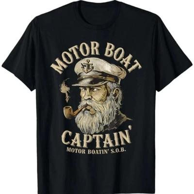 Motor Boat Captain Funny Pontoon Boating Motor Boatin Lake T- Shirt