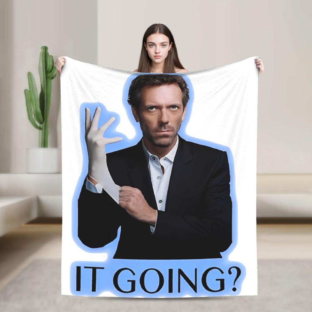 House MD Blanket Hugh Laurie Dr House Plush Vintage Warm Throw Blanket for Chair Covering Sofa Spring Autumn