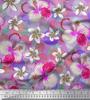 Soimoi Japan Crepe Satin Fabric Leaves & Plumeria Flower Decor Fabric Printed Metre 42 Inch