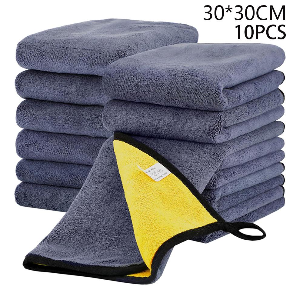 

10 шт. Микрофибровое полотенце для мойки автомобиля Полотенце для автодетейлинга Ткань Полотенце для сушки автомобиля Ткань для чистки автомобиля Моющая тряпка Абсорбирующая ткань