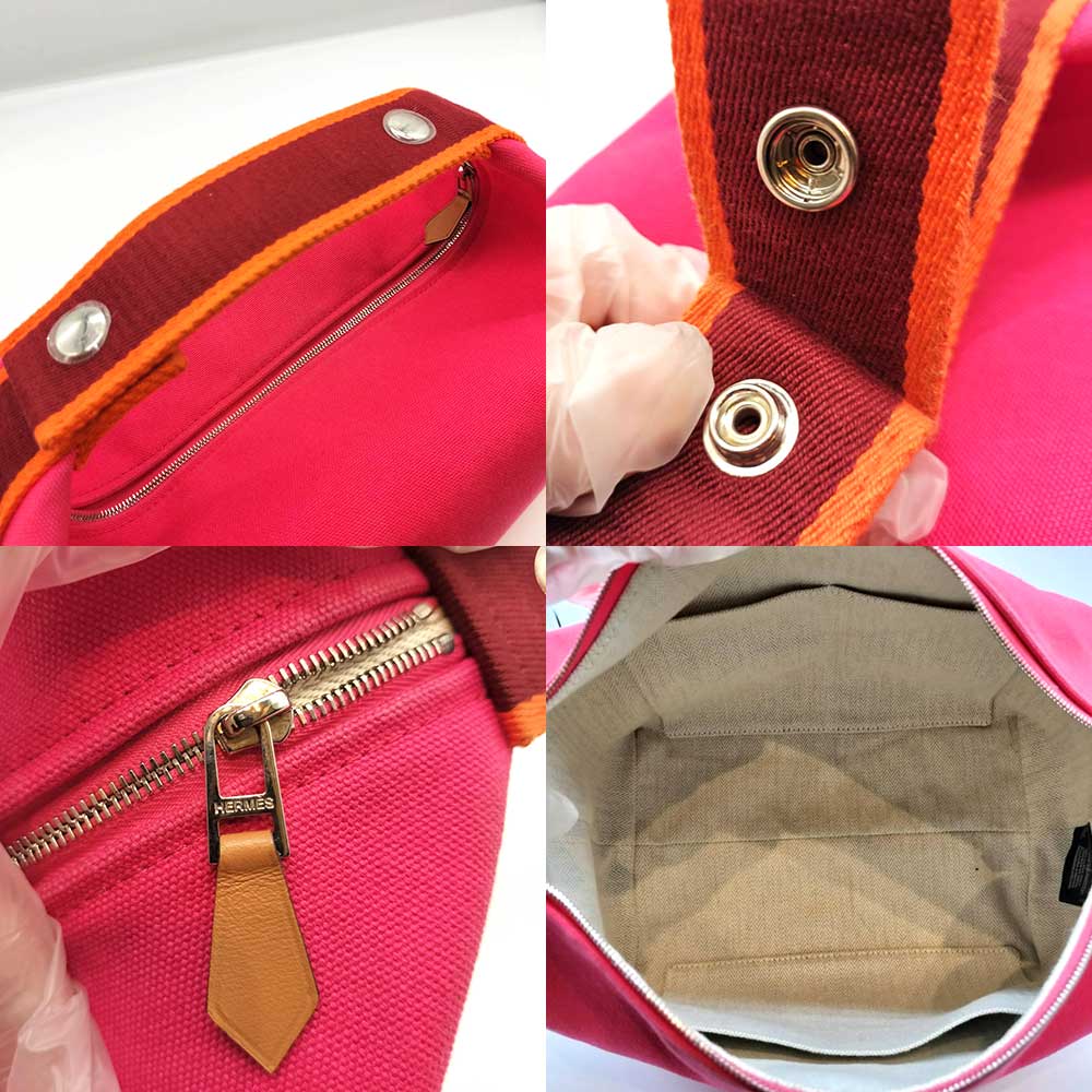 Used HERMES Brid a blackHandbag canvas Women