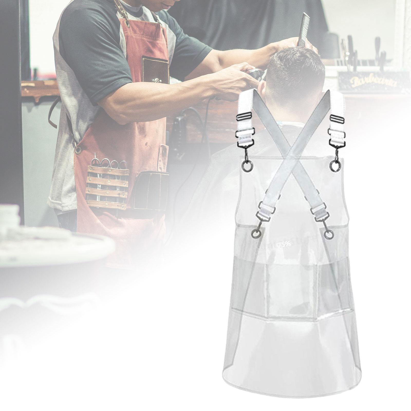 Transparent Apron Hair Salon Apron with Pocket Transparent Waterproof Apron