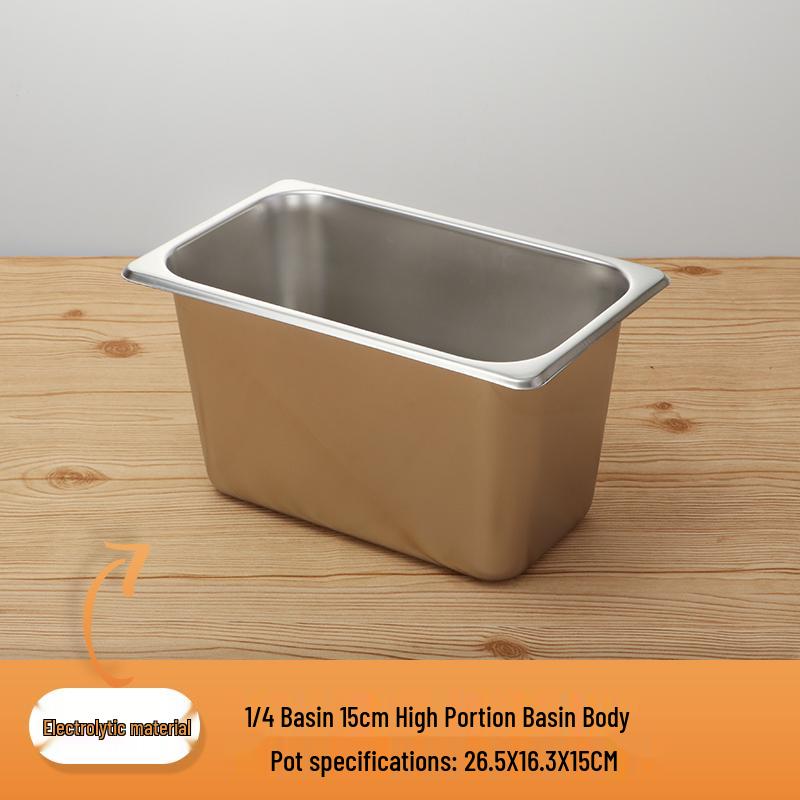 Rectangular Stainless Steel Serving Pans with Lids - Ideal for Mala Tang, Vegetables, Milk Tea, and Ice Cream
