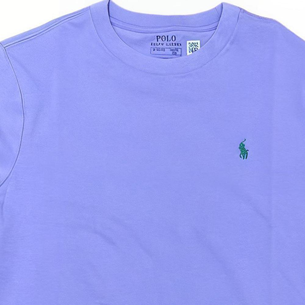 Polo Ralph Lauren Solid Color Round Neck Pullover Graphic Print Short Sleeve T-Shirt Kids Tops Purple 323832904-113