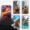 Lustige Capybara Niedliches Tier Hülle Für Samsung S22,S25,S20,S10,Plus,Ultra,S24,S23,FE,S21,S9,Lite,Weiches Silikon Schwarz