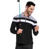 Men's Long Sleeve Striped Polo Shirts 1/4 Zip Cotton Patchwork Collared Shirt Casual Fashion Pullover Slim Fit Golf Shirt
