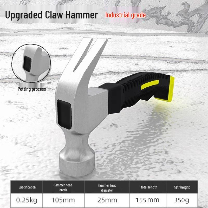 Mini Claw Hammer: Compact, Iron Tool for Woodworking, Household Use, Nail Pulling, and Firefighting.