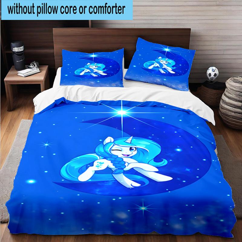 3PCS Twilight Sparkle's Unicorn 3pcs Bedding,Including 3PCS Duvet Cover And 2pcs Pillowcases Perfect for Christmas,Ideal for Bedroom, Dormitory
