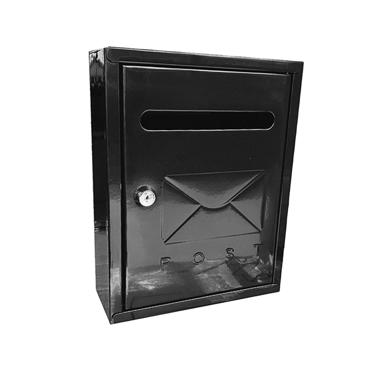 

Lockable Wall Mounted Mailbox, Outdoor Mailbox 21.7x30x7cm, Sturdy and чорний