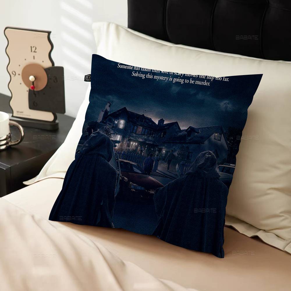 S-Scream Horror Movie Pillow Covers Cartoon Sofa Decorative Home Double-Sided Printing Short Plush Cute Cushion Cover