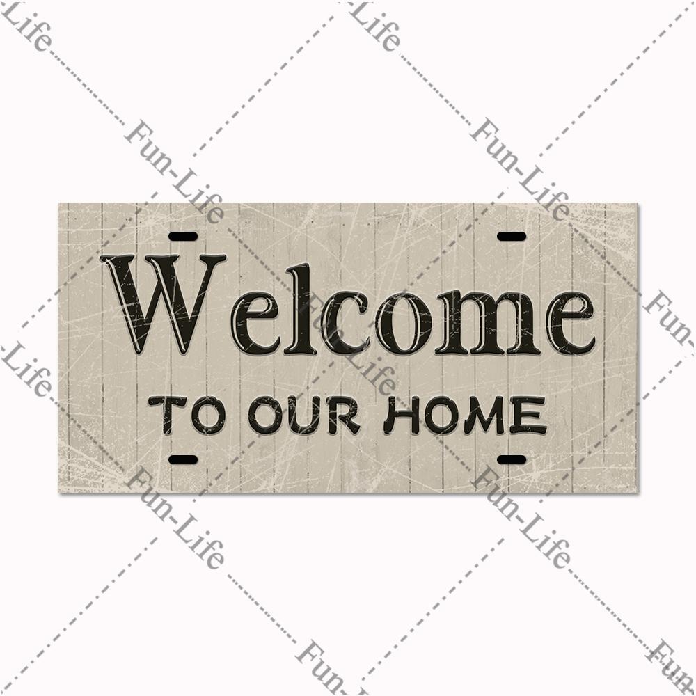 Welcome Home Metal Poster, Tin Signs, Vintage Pet, Family Hanging Plates, Plaque, Bar, Pub, Garden, Farm, Home Wall Decor