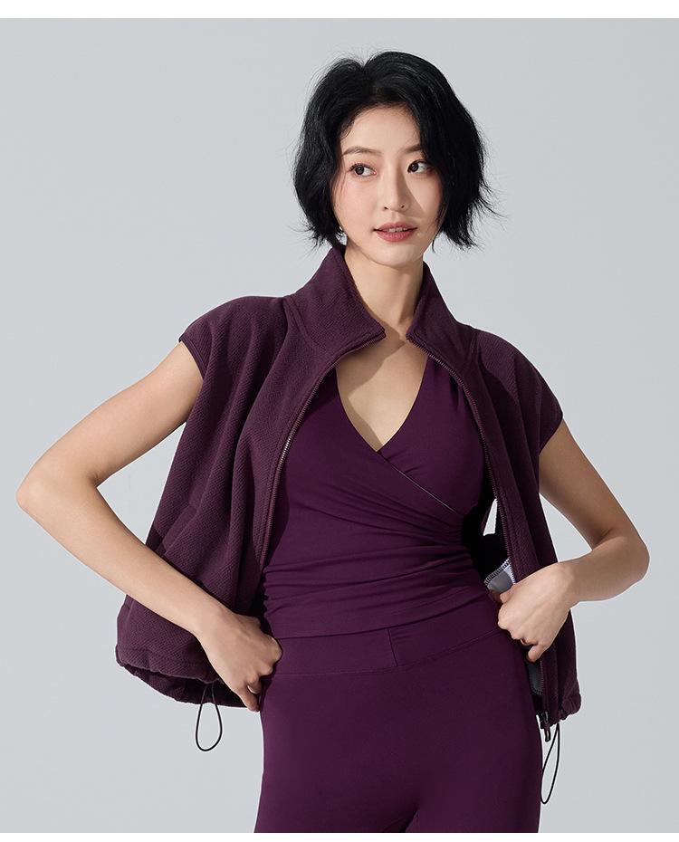 Women's Winter Slim Fit Zipper Vest - Warm, Sleeveless, Plus Velvet, Casual/Active Outerwear