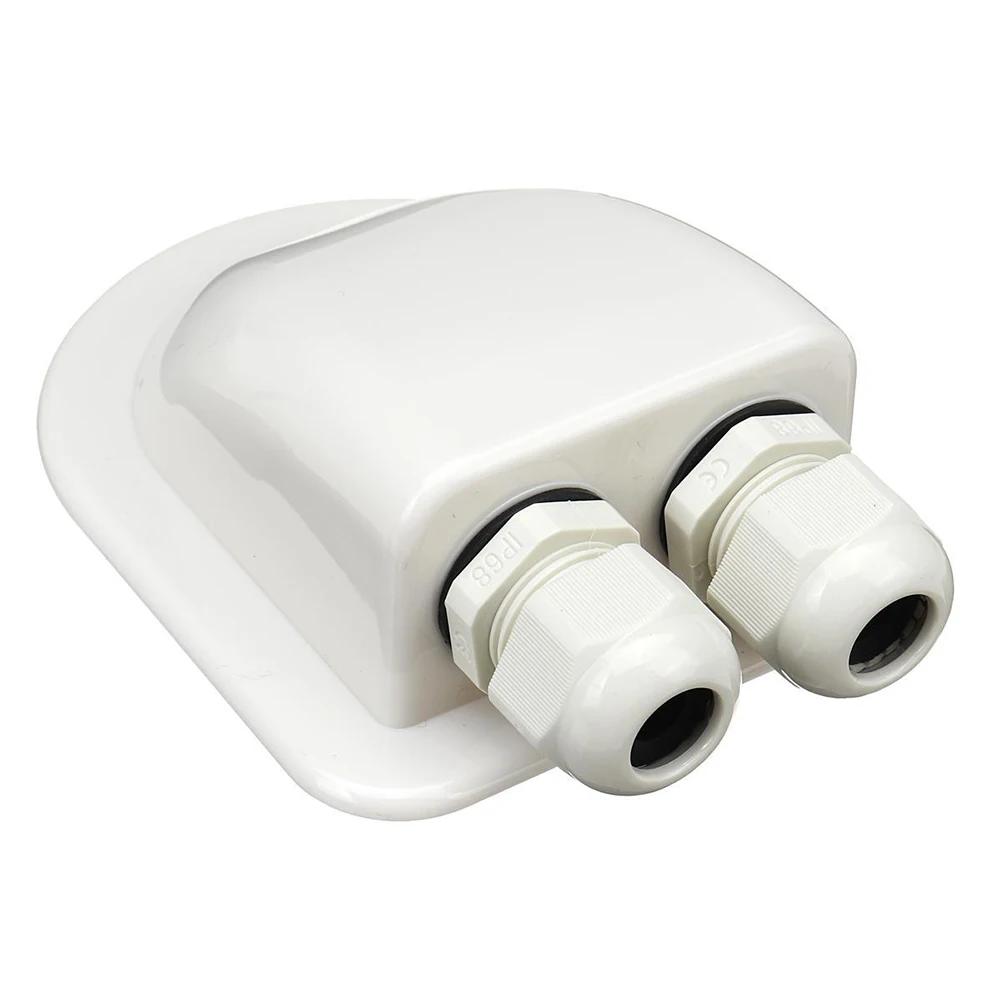 Waterproof ABS Solar Panel Double/Single Hole Wire Cable Entry Gland Sealing Junction Box Curved Connector For RV Caravan