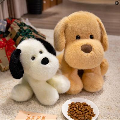 Simulazione Carina Posizione Seduta Golden Retriever Bambola Cucciolo Peluche Bambola Cuscino per Dormire per Bambini Regalo per le Vacanze