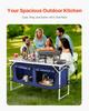 Camping Kitchen Table Folding Portable Cook Station 3 Adjustable Heights