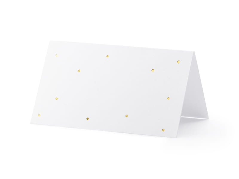 Partydeco Wizytowki Na Stol Kropki Zloty 95X55Cm 1 Op 10 Szt